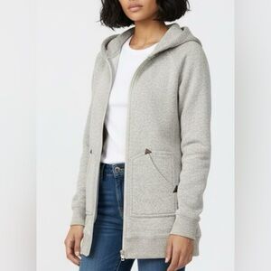 Burton XS Zip-Up Hoodie Heather Grey speckled | Excellent Condition Cozy Jacket